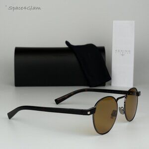 BRAND NEW Saint Laurent SL707 003 Grey Havana Nicotine Oval Unisex Sunglasses